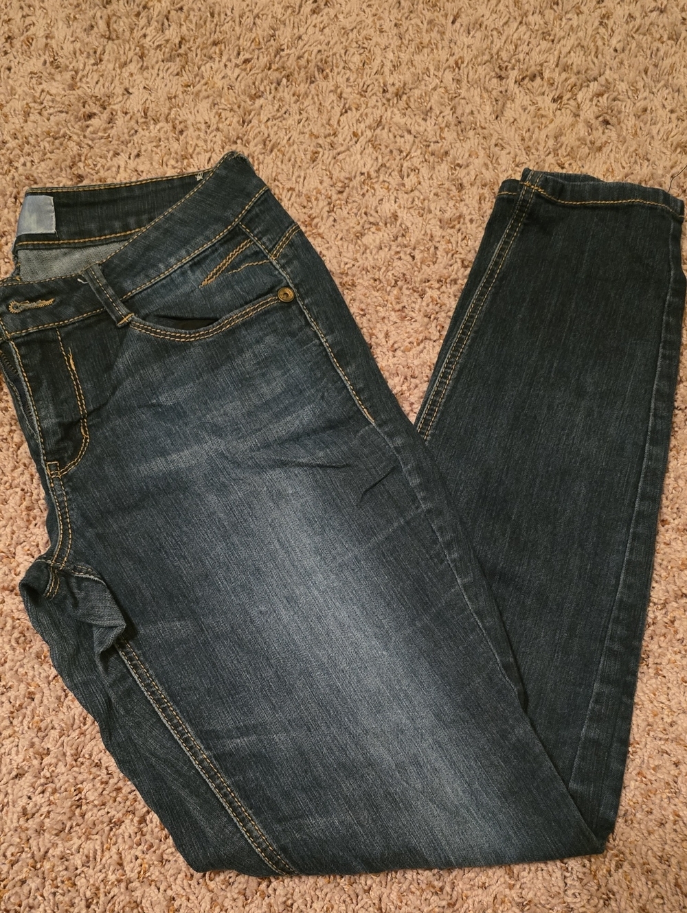 Jolt Dark Blue Skinny Jeans with Contrast Stitching